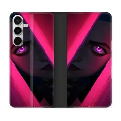 Housse cuir portefeuille Pour Samsung Galaxy S26 Plus Arcane Jinx Rose