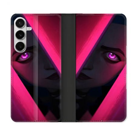 Housse cuir portefeuille Pour Samsung Galaxy S26 Plus Arcane Jinx Rose