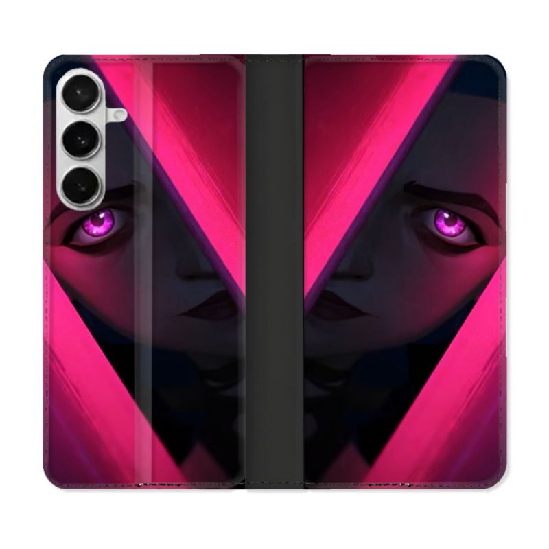 Housse cuir portefeuille Pour Samsung Galaxy S26 Plus Arcane Jinx Rose