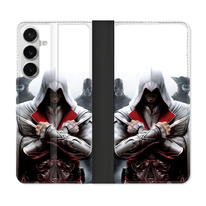 Housse cuir portefeuille Pour Samsung Galaxy S26 Plus Assassin Creed Mask