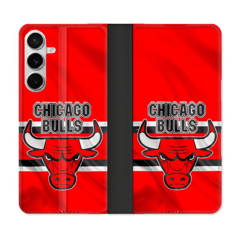 Housse cuir portefeuille Pour Samsung Galaxy S26 Plus Basket Chicago Bulls