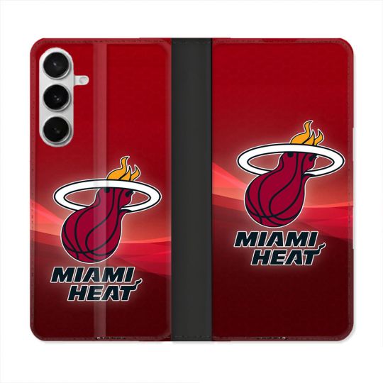 Housse cuir portefeuille Pour Samsung Galaxy S26 Plus Basket Miami Heat