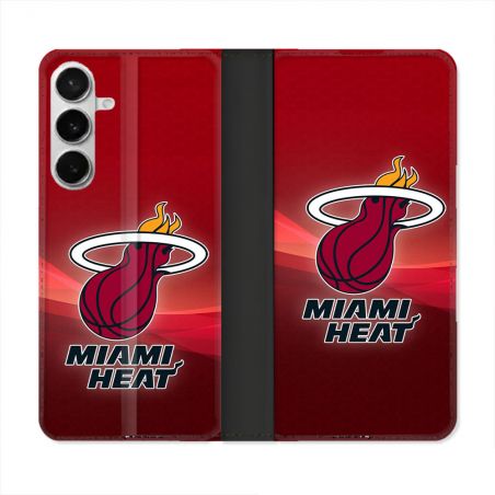 Housse cuir portefeuille Pour Samsung Galaxy S26 Plus Basket Miami Heat