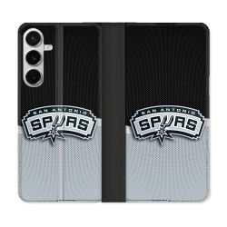 Housse cuir portefeuille Pour Samsung Galaxy S26 Plus Basket San Antonio Spurs