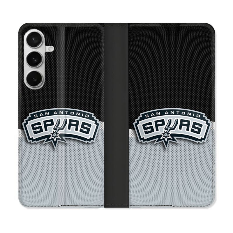 Housse cuir portefeuille Pour Samsung Galaxy S26 Plus Basket San Antonio Spurs