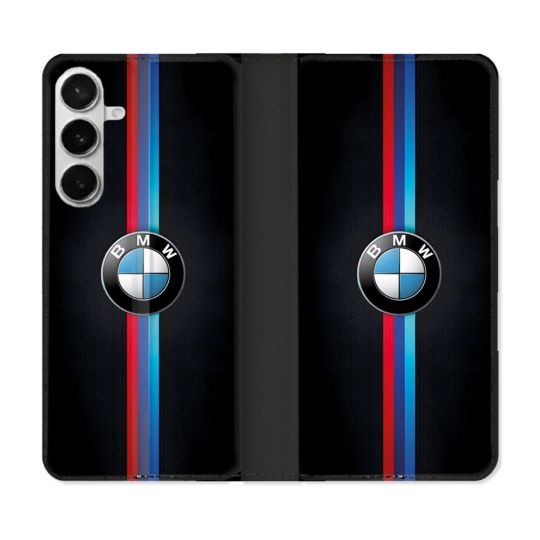 Housse cuir portefeuille Pour Samsung Galaxy S26 Plus BMW Logo