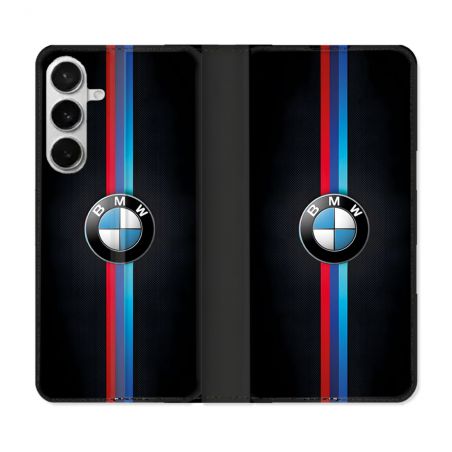 Housse cuir portefeuille Pour Samsung Galaxy S26 Plus BMW Logo