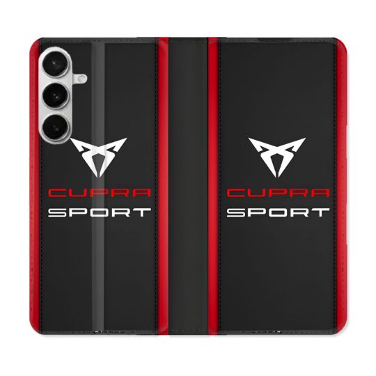 Housse cuir portefeuille Pour Samsung Galaxy S26 Plus Cupra