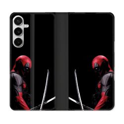 Housse cuir portefeuille Pour Samsung Galaxy S26 Plus Deadpool Epee