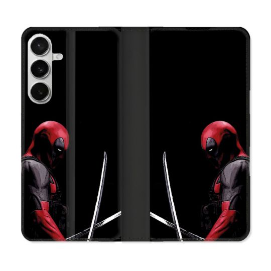 Housse cuir portefeuille Pour Samsung Galaxy S26 Plus Deadpool Epee