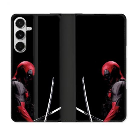 Housse cuir portefeuille Pour Samsung Galaxy S26 Plus Deadpool Epee
