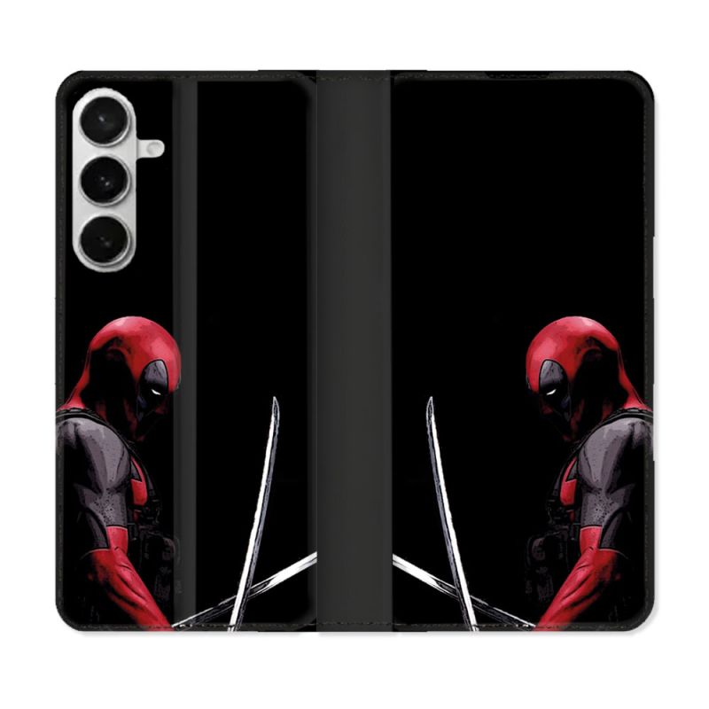 Housse cuir portefeuille Pour Samsung Galaxy S26 Plus Deadpool Epee