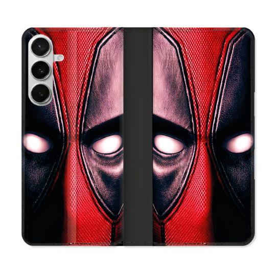 Housse cuir portefeuille Pour Samsung Galaxy S26 Plus Deadpool Yeux