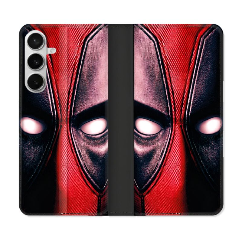 Housse cuir portefeuille Pour Samsung Galaxy S26 Plus Deadpool Yeux