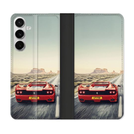 Housse cuir portefeuille Pour Samsung Galaxy S26 Plus Ferrari F50
