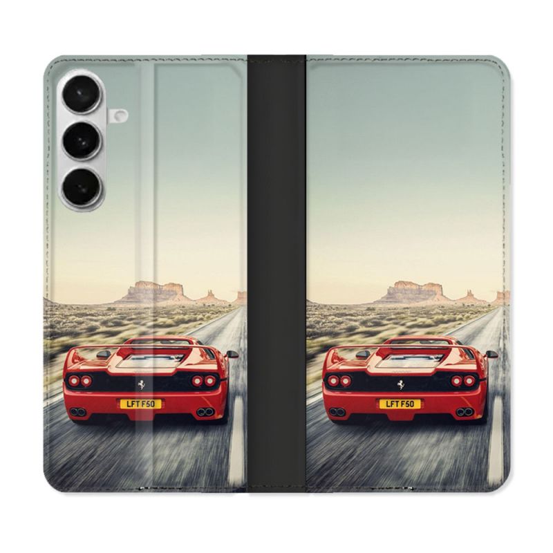 Housse cuir portefeuille Pour Samsung Galaxy S26 Plus Ferrari F50