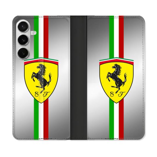 Housse cuir portefeuille Pour Samsung Galaxy S26 Plus Ferrari Ligne