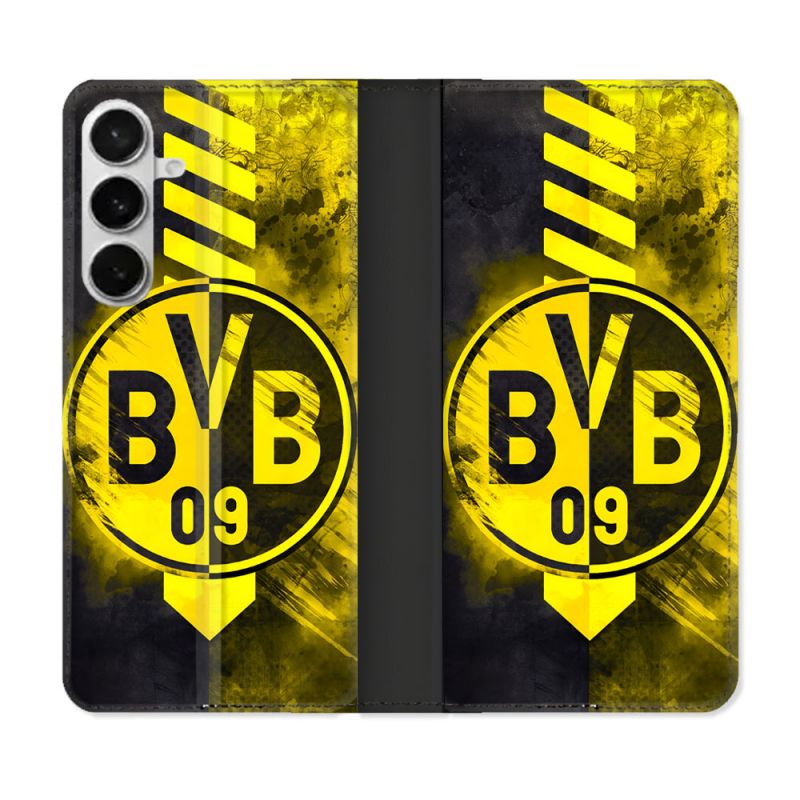 Housse cuir portefeuille Pour Samsung Galaxy S26 Plus Foot Dortmund