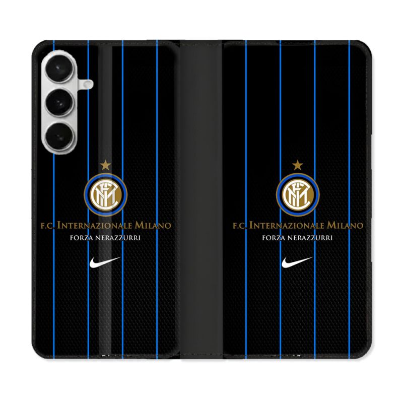 Housse cuir portefeuille Pour Samsung Galaxy S26 Plus Foot Inter Milan