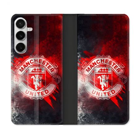 Housse cuir portefeuille Pour Samsung Galaxy S26 Plus Foot Manchester United
