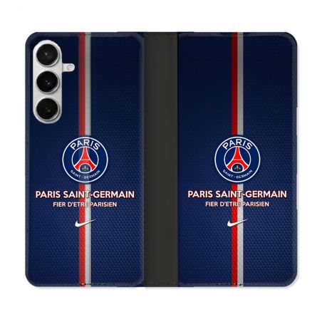 Housse cuir portefeuille Pour Samsung Galaxy S26 Plus Foot PSG Fier