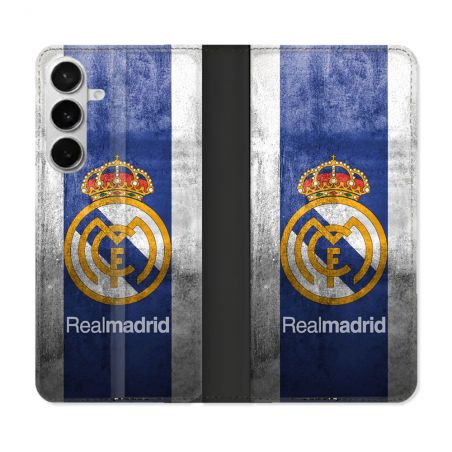 Housse cuir portefeuille Pour Samsung Galaxy S26 Plus Foot Real Madrid