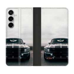 Housse cuir portefeuille Pour Samsung Galaxy S26 Plus Ford Mustang GT500 Vintage