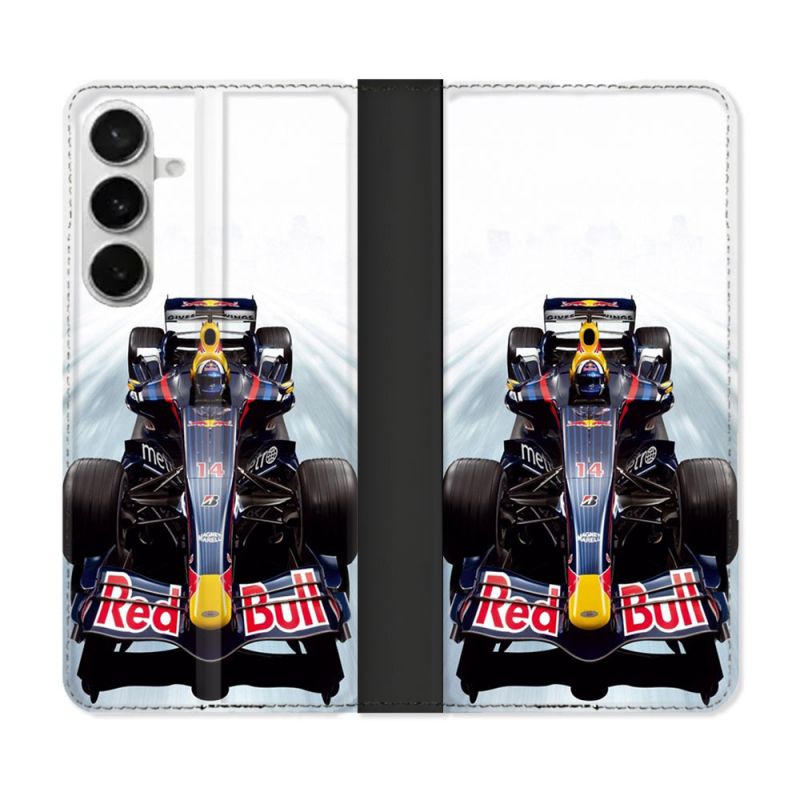 Housse cuir portefeuille Pour Samsung Galaxy S26 Plus Formule 1 F1 Red Bull