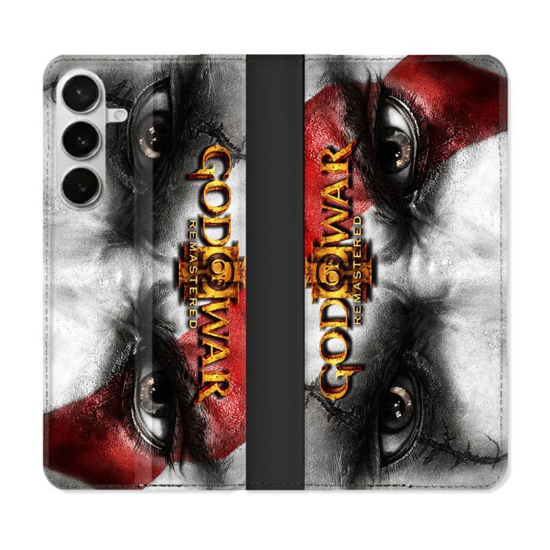Housse cuir portefeuille Pour Samsung Galaxy S26 Plus God Of War GOW