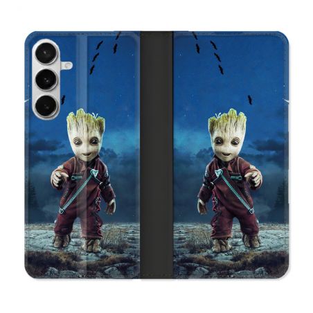 Housse cuir portefeuille Pour Samsung Galaxy S26 Plus Groot Bleu