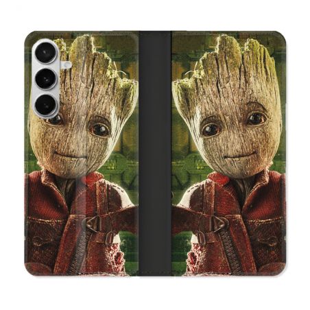 Housse cuir portefeuille Pour Samsung Galaxy S26 Plus Groot Vert