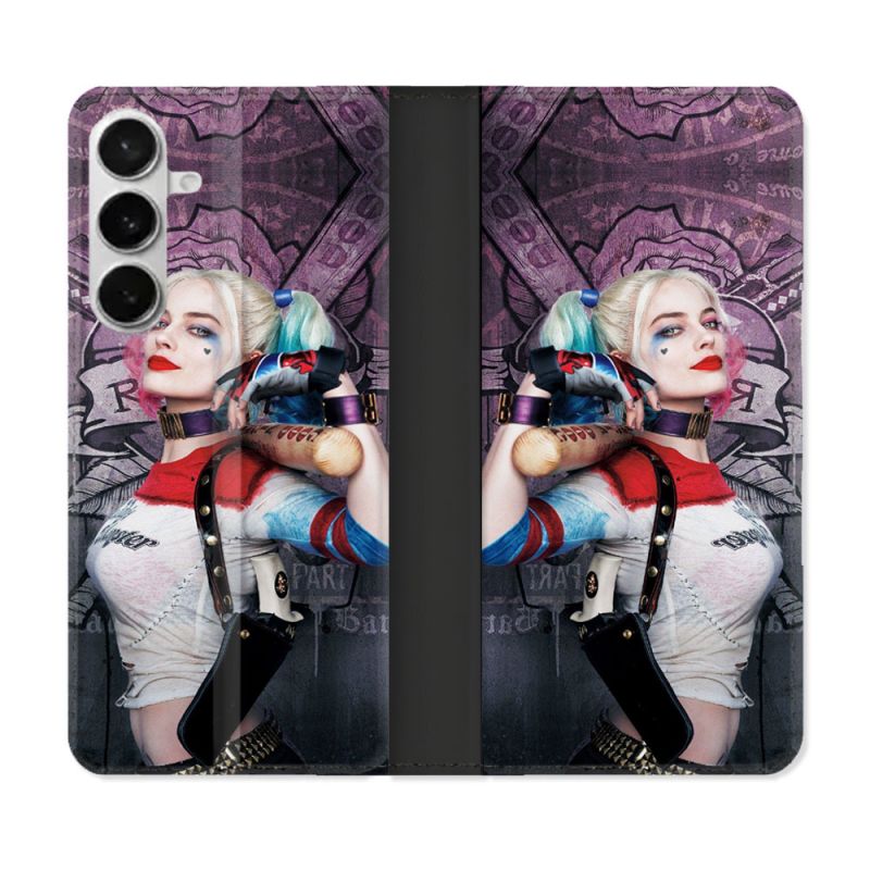 Housse cuir portefeuille Pour Samsung Galaxy S26 Plus Harley Quinn Batte