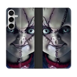 Housse cuir portefeuille Pour Samsung Galaxy S26 Plus Horreur Chucky Cicatrice
