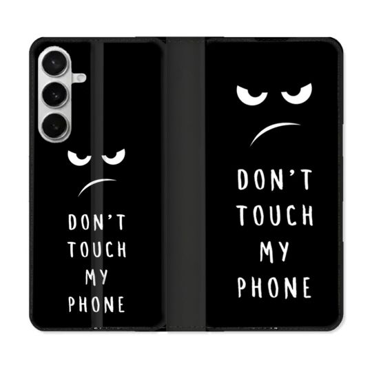 Housse cuir portefeuille Pour Samsung Galaxy S26 Plus Humour Don't Touch