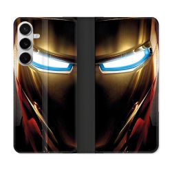 Housse cuir portefeuille Pour Samsung Galaxy S26 Plus Iron Man Casque