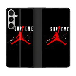Housse cuir portefeuille Pour Samsung Galaxy S26 Plus Jordan Supreme Noir