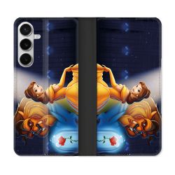 Housse cuir portefeuille Pour Samsung Galaxy S26 Plus La Belle et La Bête