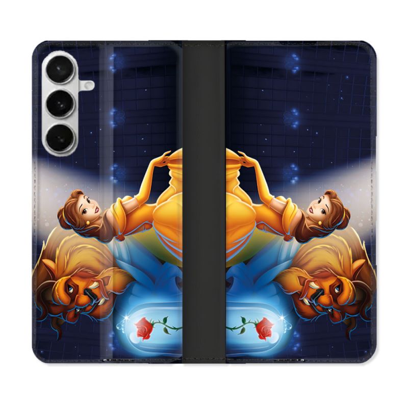 Housse cuir portefeuille Pour Samsung Galaxy S26 Plus La Belle et La Bête