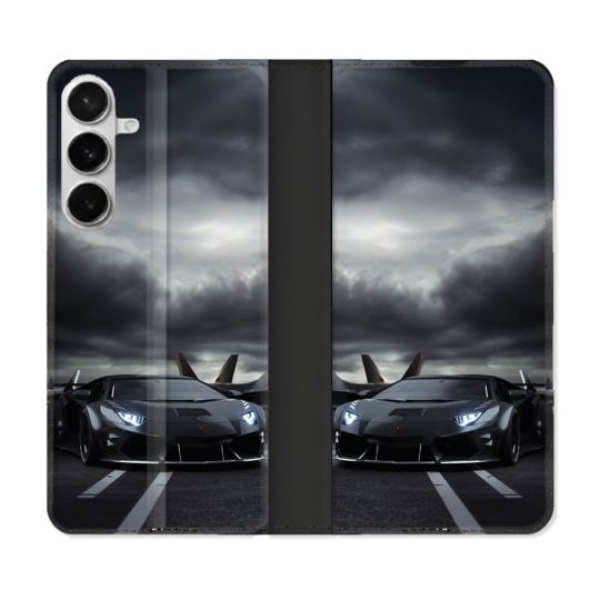 Housse cuir portefeuille Pour Samsung Galaxy S26 Plus Lamborghini Avion