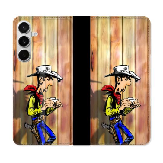 Housse cuir portefeuille Pour Samsung Galaxy S26 Plus Lucky Luke
