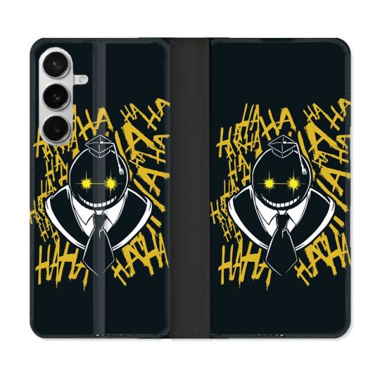 Housse cuir portefeuille Pour Samsung Galaxy S26 Plus Manga Assassination Classroom Kuro Noir