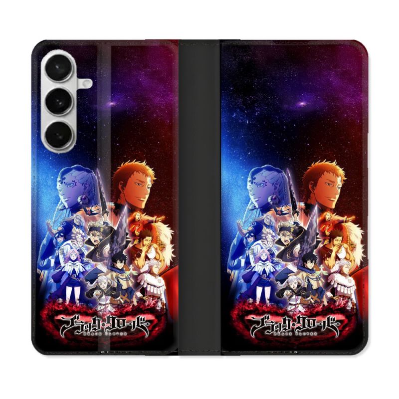 Housse cuir portefeuille Pour Samsung Galaxy S26 Plus Manga Black Clover Affiche