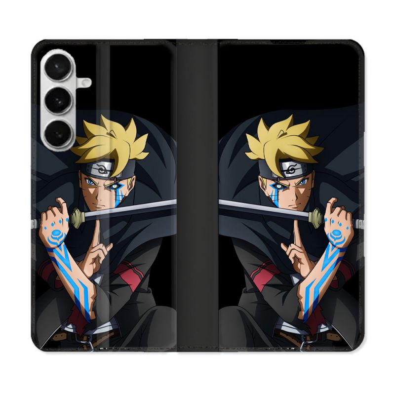 Housse cuir portefeuille Pour Samsung Galaxy S26 Plus Manga Boruto Tatouage