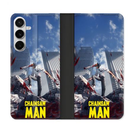 Housse cuir portefeuille Pour Samsung Galaxy S26 Plus Manga Chainsaw Man Denji