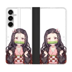 Housse cuir portefeuille Pour Samsung Galaxy S26 Plus Manga Demon Slayer Nezuko