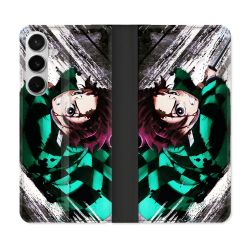 Housse cuir portefeuille Pour Samsung Galaxy S26 Plus Manga Demon Slayer Tanjiro