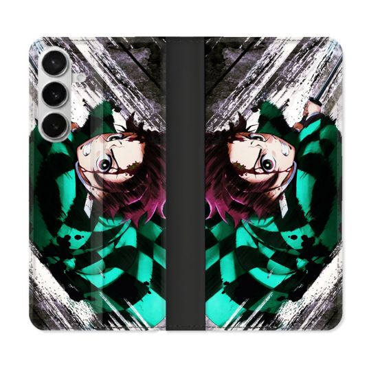 Housse cuir portefeuille Pour Samsung Galaxy S26 Plus Manga Demon Slayer Tanjiro