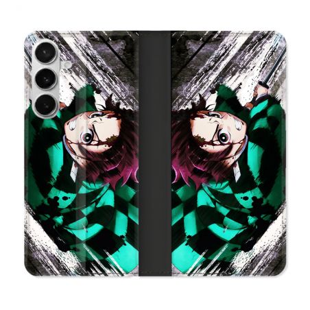 Housse cuir portefeuille Pour Samsung Galaxy S26 Plus Manga Demon Slayer Tanjiro