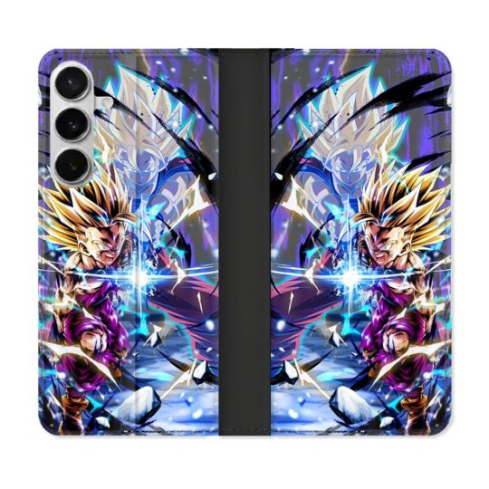 Housse cuir portefeuille Pour Samsung Galaxy S26 Plus Manga Dragon Ball Sangohan Duo