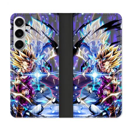 Housse cuir portefeuille Pour Samsung Galaxy S26 Plus Manga Dragon Ball Sangohan Duo